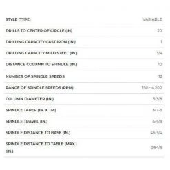1.5 HP 20 in. Floor Standing Drill Press with Worklight, 12-Speed, 115/230-Volt, JDP-20MF by Jet -Cheap Jet Store jet drill presses 354170 4f 1000