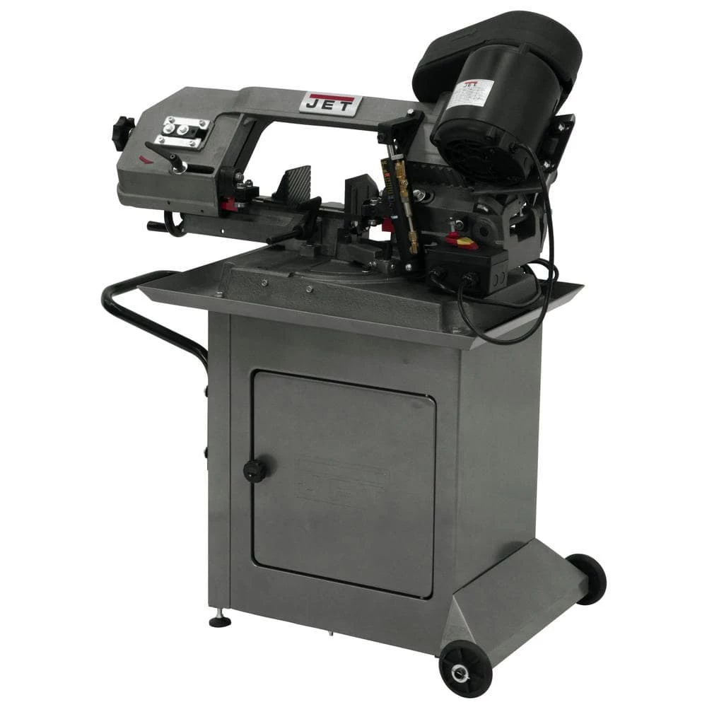 1/2 HP 5 in. x 6 in. Mitering Metalworking Horizontal Band Saw with Closed Stand, 3-Speed, 115/230-Volt, HBS-56S by Jet 3 1/2 HP 5 in. x 6 in. Mitering Metalworking Horizontal Band Saw with Closed Stand, 3-Speed, 115/230-Volt, HBS-56S by Jet